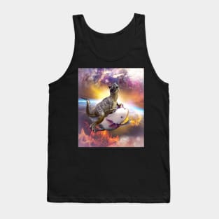 Space Dinosaur Riding Axolotl Mexican Walking Fish Tank Top